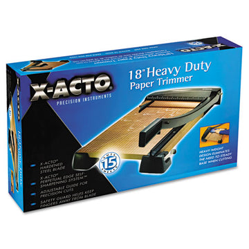 X-ACTO® Heavy-duty Wood Base Guillotine Trimmer, 15 Sheets, 18" Cut Length, 12 X 18 freeshipping - TVN Wholesale